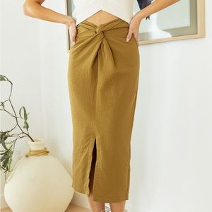 Bohme Arianna Midi Skirt Mustard - S